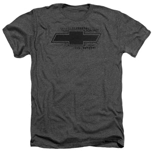 AN OFFCIALLY LICENSED CHEVROLET BOWTIE BURNOUT MEN'S HEATHER T-SHIRT CHARCOAL