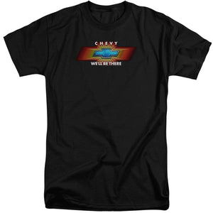 AN OFFCIALLY LICENSED CHEVROLET CHEVY WELL BE THERE TV SPOT MEN'S TALL FIT T-SHIRT BLACK