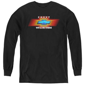 AN OFFCIALLY LICENSED CHEVROLET CHEVY WELL BE THERE TV SPOT YOUTH LONG SLEEVE T-SHIRT BLACK