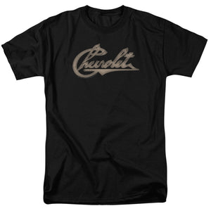 AN OFFCIALLY LICENSED CHEVROLET CHEVY SCRIPT MEN'S REGULAR FIT T-SHIRT BLACK