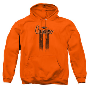AN OFFCIALLY LICENSED CHEVROLET CAMARO STRIPES ADULT UNISEX PULLOVER HOODIE ORANGE