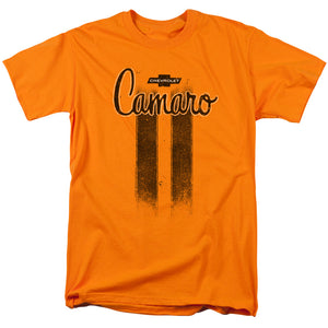 AN OFFCIALLY LICENSED CHEVROLET CAMARO STRIPES MEN'S REGULAR FIT T-SHIRT ORANGE