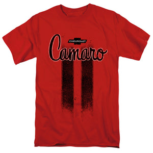 AN OFFCIALLY LICENSED CHEVROLET CAMARO STRIPES MEN'S REGULAR FIT T-SHIRT RED
