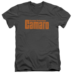 AN OFFCIALLY LICENSED CHEVROLET COMMAND PERFORMANCE MEN'S V-NECK T-SHIRT CHARCOAL