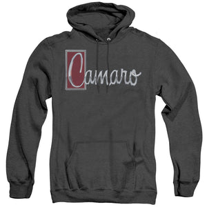 AN OFFCIALLY LICENSED CHEVROLET CHROME SCRIPT ADULT UNISEX HEATHER PULLOVER HOODIE BLACK