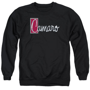 AN OFFCIALLY LICENSED CHEVROLET CHROME SCRIPT ADULT UNISEX CREWNECK SWEATSHIRT BLACK