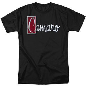 AN OFFCIALLY LICENSED CHEVROLET CHROME SCRIPT MEN'S REGULAR FIT T-SHIRT BLACK