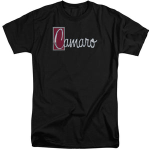 AN OFFCIALLY LICENSED CHEVROLET CHROME SCRIPT MEN'S TALL FIT T-SHIRT BLACK