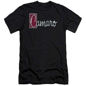 AN OFFCIALLY LICENSED CHEVROLET CHROME SCRIPT MEN'S PREMIUM SLIM FIT T-SHIRT BLACK