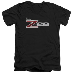 AN OFFCIALLY LICENSED CHEVROLET Z28 LOGO MEN'S V-NECK T-SHIRT BLACK