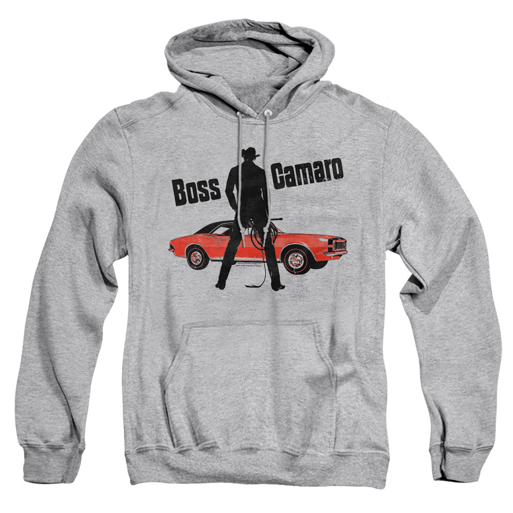 AN OFFCIALLY LICENSED CHEVROLET BOSS ADULT UNISEX PULLOVER HOODIE ATHLETIC HEATHER