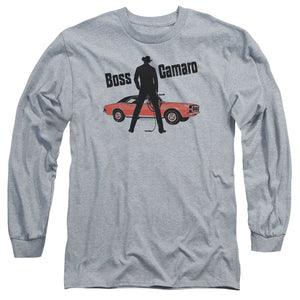 AN OFFCIALLY LICENSED CHEVROLET BOSS MEN'S LONG SLEEVE T-SHIRT ATHLETIC HEATHER