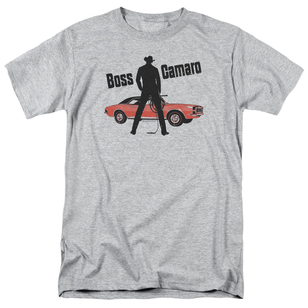 AN OFFCIALLY LICENSED CHEVROLET BOSS MEN'S REGULAR FIT T-SHIRT ATHLETIC HEATHER