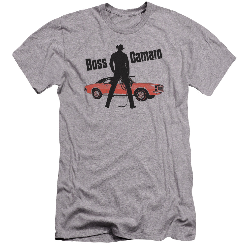 AN OFFCIALLY LICENSED CHEVROLET BOSS MEN'S PREMIUM SLIM FIT T-SHIRT ATHLETIC HEATHER