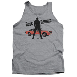AN OFFCIALLY LICENSED CHEVROLET BOSS ADULT UNISEX TANK TOP ATHLETIC HEATHER