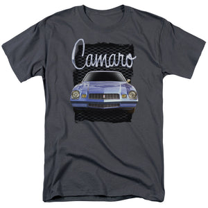 AN OFFCIALLY LICENSED CHEVROLET YELLOW CAMARO MEN'S REGULAR FIT T-SHIRT CHARCOAL