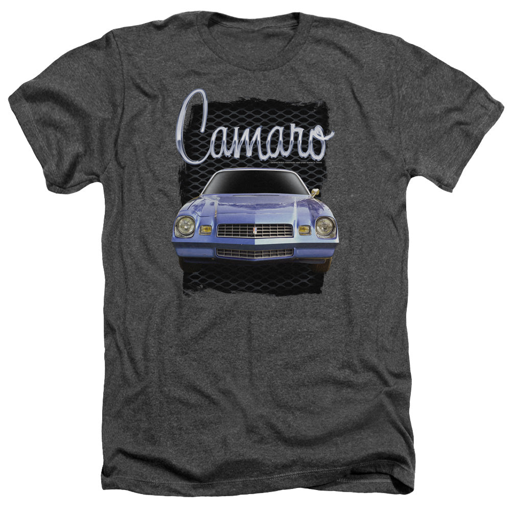 AN OFFCIALLY LICENSED CHEVROLET YELLOW CAMARO MEN'S HEATHER T-SHIRT CHARCOAL