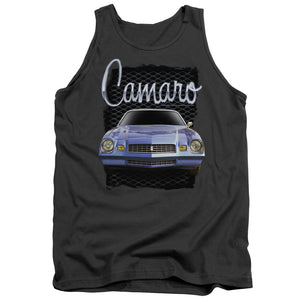 AN OFFCIALLY LICENSED CHEVROLET YELLOW CAMARO ADULT UNISEX TANK TOP CHARCOAL