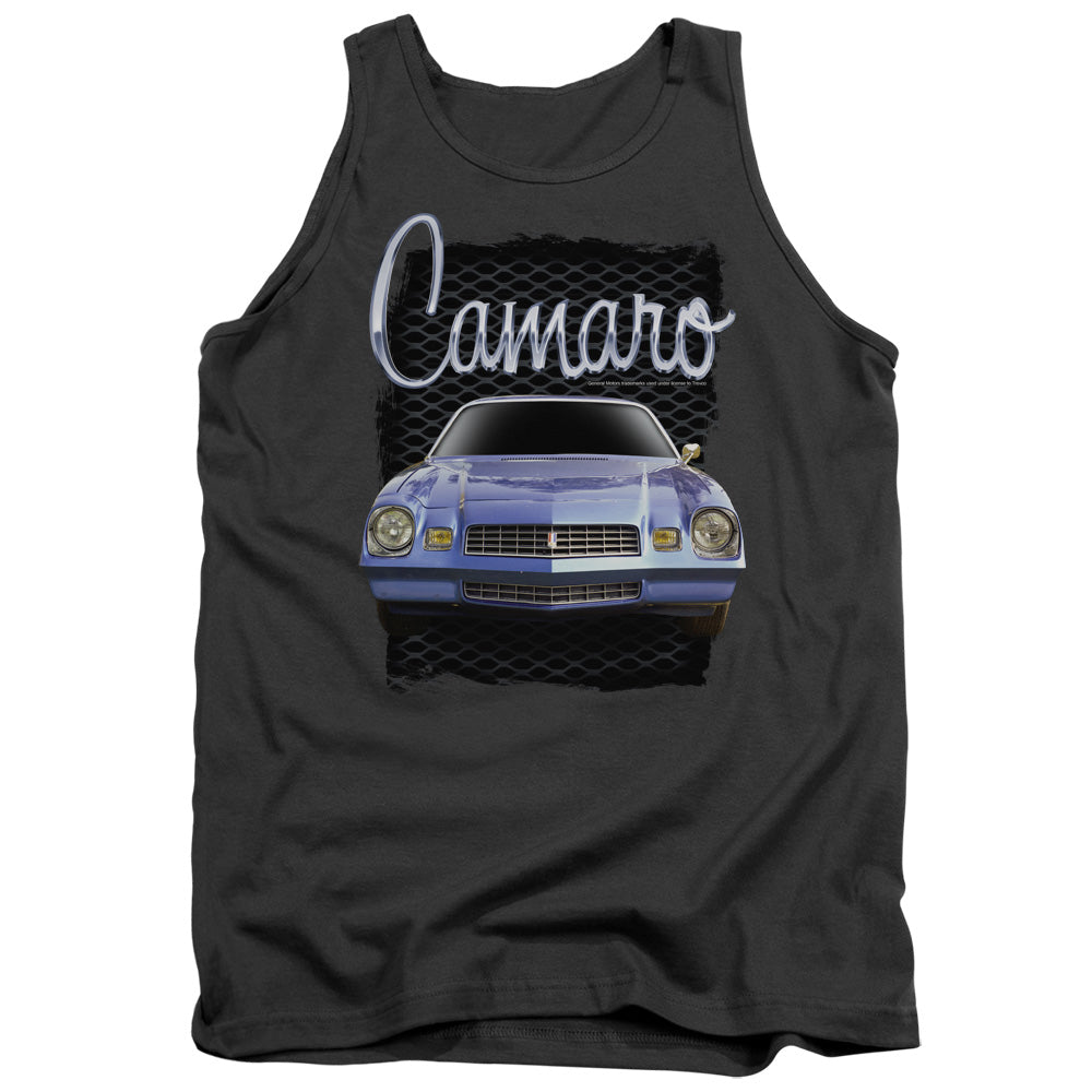 AN OFFCIALLY LICENSED CHEVROLET YELLOW CAMARO ADULT UNISEX TANK TOP CHARCOAL