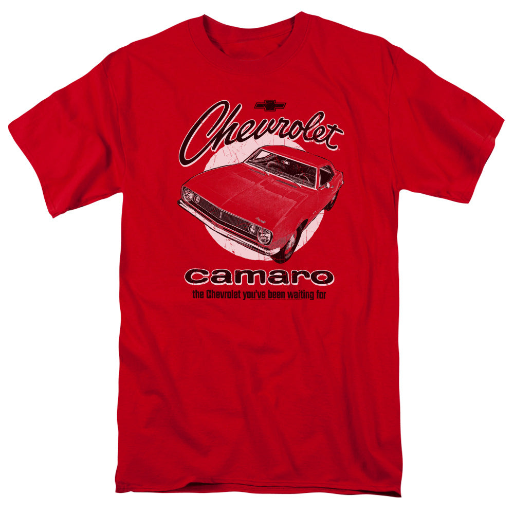AN OFFCIALLY LICENSED CHEVROLET RETRO CAMARO MEN'S REGULAR FIT T-SHIRT RED