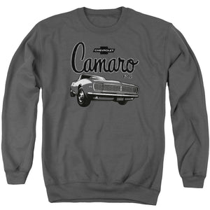 AN OFFCIALLY LICENSED CHEVROLET SCRIPT CAR ADULT UNISEX CREWNECK SWEATSHIRT CHARCOAL