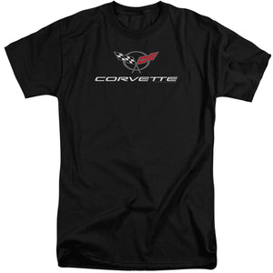AN OFFCIALLY LICENSED CHEVROLET CORVETTE MODERN EMBLEM MEN'S TALL FIT T-SHIRT BLACK