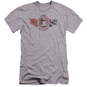 AN OFFCIALLY LICENSED CHEVROLET GENTLEMENS RACER MEN'S PREMIUM SLIM FIT T-SHIRT ATHLETIC HEATHER