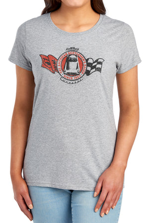 AN OFFCIALLY LICENSED CHEVROLET GENTLEMENS RACER WOMEN'S REGULAR FIT T-SHIRT ATHLETIC HEATHER