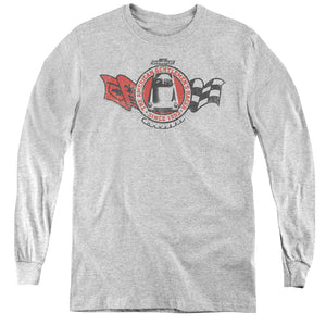 AN OFFCIALLY LICENSED CHEVROLET GENTLEMENS RACER YOUTH LONG SLEEVE T-SHIRT ATHLETIC HEATHER