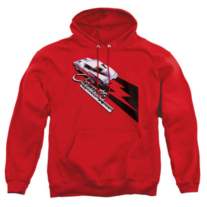 AN OFFCIALLY LICENSED CHEVROLET SPLIT WINDOW STING RAY ADULT UNISEX PULLOVER HOODIE RED