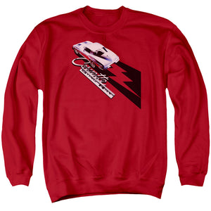 AN OFFCIALLY LICENSED CHEVROLET SPLIT WINDOW STING RAY ADULT UNISEX CREWNECK SWEATSHIRT RED