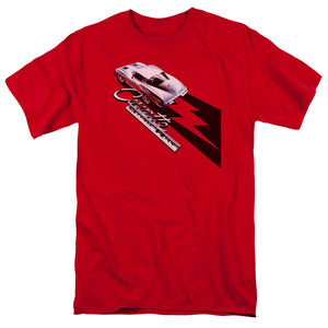 AN OFFCIALLY LICENSED CHEVROLET SPLIT WINDOW STING RAY MEN'S REGULAR FIT T-SHIRT RED