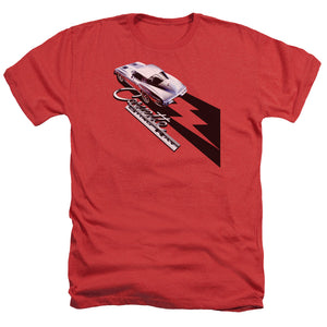 AN OFFCIALLY LICENSED CHEVROLET SPLIT WINDOW STING RAY MEN'S HEATHER T-SHIRT RED