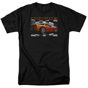 AN OFFCIALLY LICENSED CHEVROLET ORANGE Z06 VETTE MEN'S REGULAR FIT T-SHIRT BLACK
