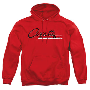 AN OFFCIALLY LICENSED CHEVROLET RETRO STINGRAY ADULT UNISEX PULLOVER HOODIE RED