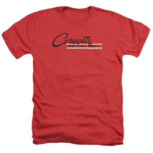AN OFFCIALLY LICENSED CHEVROLET RETRO STINGRAY MEN'S HEATHER T-SHIRT RED