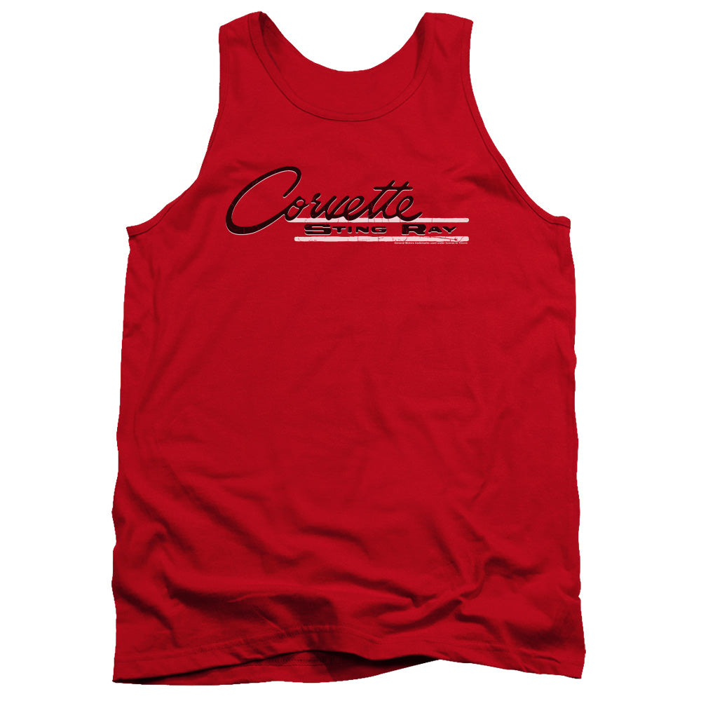 AN OFFCIALLY LICENSED CHEVROLET RETRO STINGRAY ADULT UNISEX TANK TOP RED