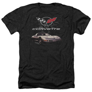 AN OFFCIALLY LICENSED CHEVROLET CHECKERED PAST MEN'S HEATHER T-SHIRT CHARCOAL