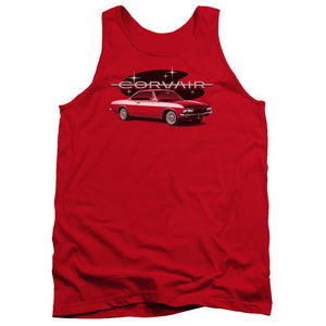 AN OFFCIALLY LICENSED CHEVROLET 65 CORVAIR MONA SPYDA COUPE ADULT UNISEX TANK TOP RED