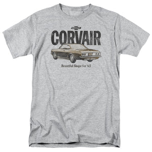 AN OFFCIALLY LICENSED CHEVROLET RETRO CORVAIR MEN'S REGULAR FIT T-SHIRT ATHLETIC HEATHER