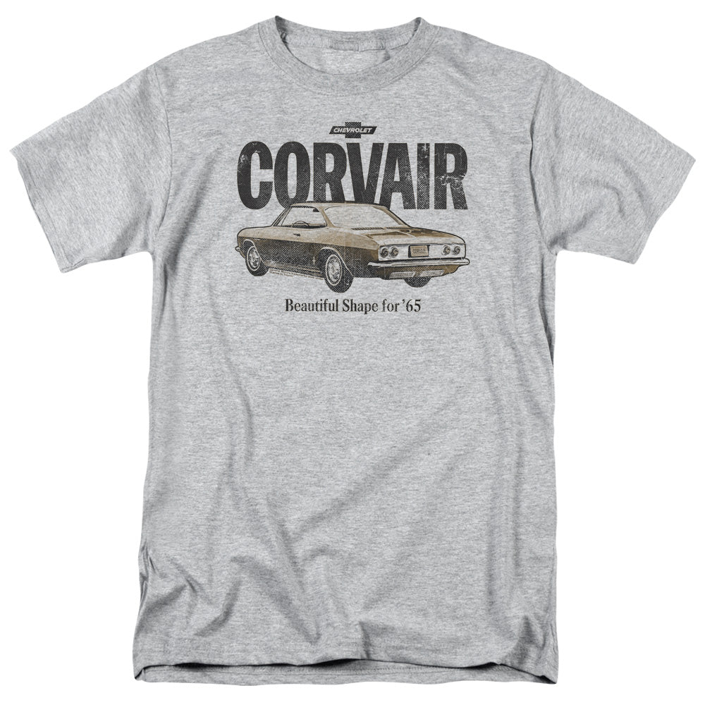 AN OFFCIALLY LICENSED CHEVROLET RETRO CORVAIR MEN'S REGULAR FIT T-SHIRT ATHLETIC HEATHER
