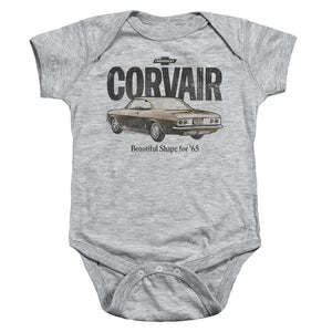 AN OFFCIALLY LICENSED CHEVROLET RETRO CORVAIR BABY BODYSUIT ATHLETIC HEATHER