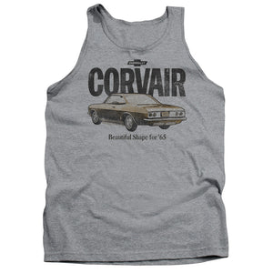 AN OFFCIALLY LICENSED CHEVROLET RETRO CORVAIR ADULT UNISEX TANK TOP ATHLETIC HEATHER