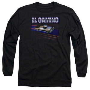 AN OFFCIALLY LICENSED CHEVROLET EL CAMINO 85 MEN'S LONG SLEEVE T-SHIRT BLACK