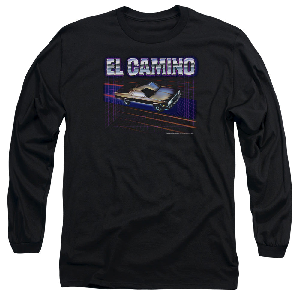 AN OFFCIALLY LICENSED CHEVROLET EL CAMINO 85 MEN'S LONG SLEEVE T-SHIRT BLACK