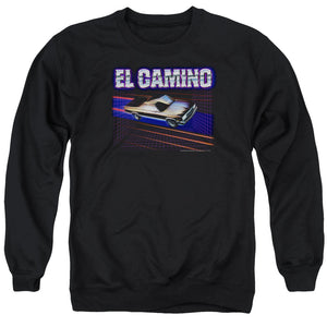 AN OFFCIALLY LICENSED CHEVROLET EL CAMINO 85 ADULT UNISEX CREWNECK SWEATSHIRT BLACK