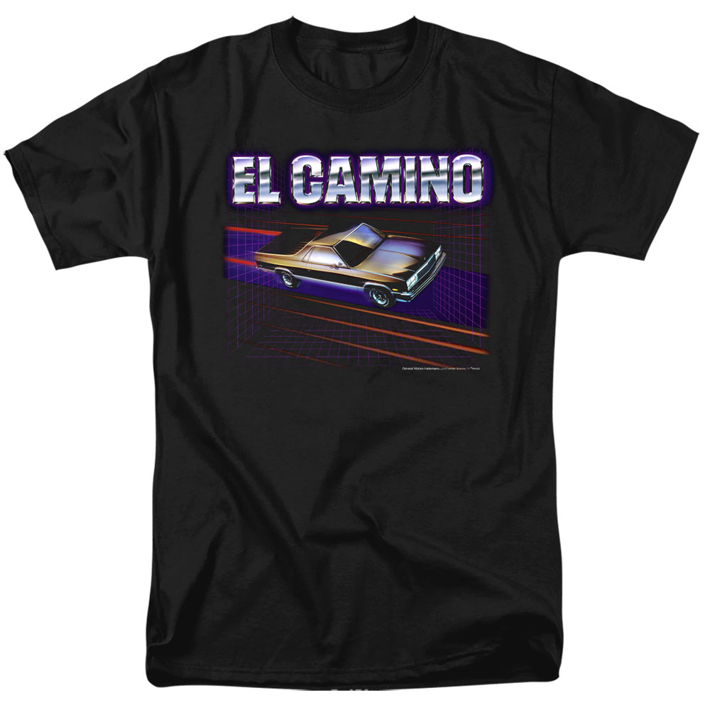 AN OFFCIALLY LICENSED CHEVROLET EL CAMINO 85 MEN'S REGULAR FIT T-SHIRT BLACK