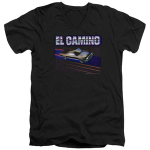 AN OFFCIALLY LICENSED CHEVROLET EL CAMINO 85 MEN'S V-NECK T-SHIRT BLACK