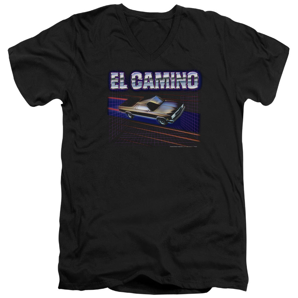 AN OFFCIALLY LICENSED CHEVROLET EL CAMINO 85 MEN'S V-NECK T-SHIRT BLACK