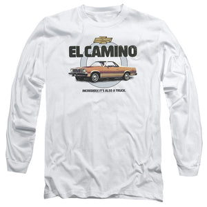 AN OFFCIALLY LICENSED CHEVROLET ALSO A TRUCK MEN'S LONG SLEEVE T-SHIRT WHITE